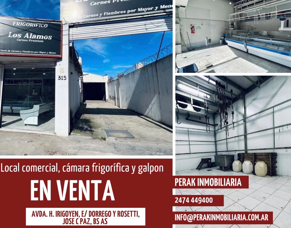 CAMARA FRIGORÍFICA, LOCAL Y GALPON EN VENTA